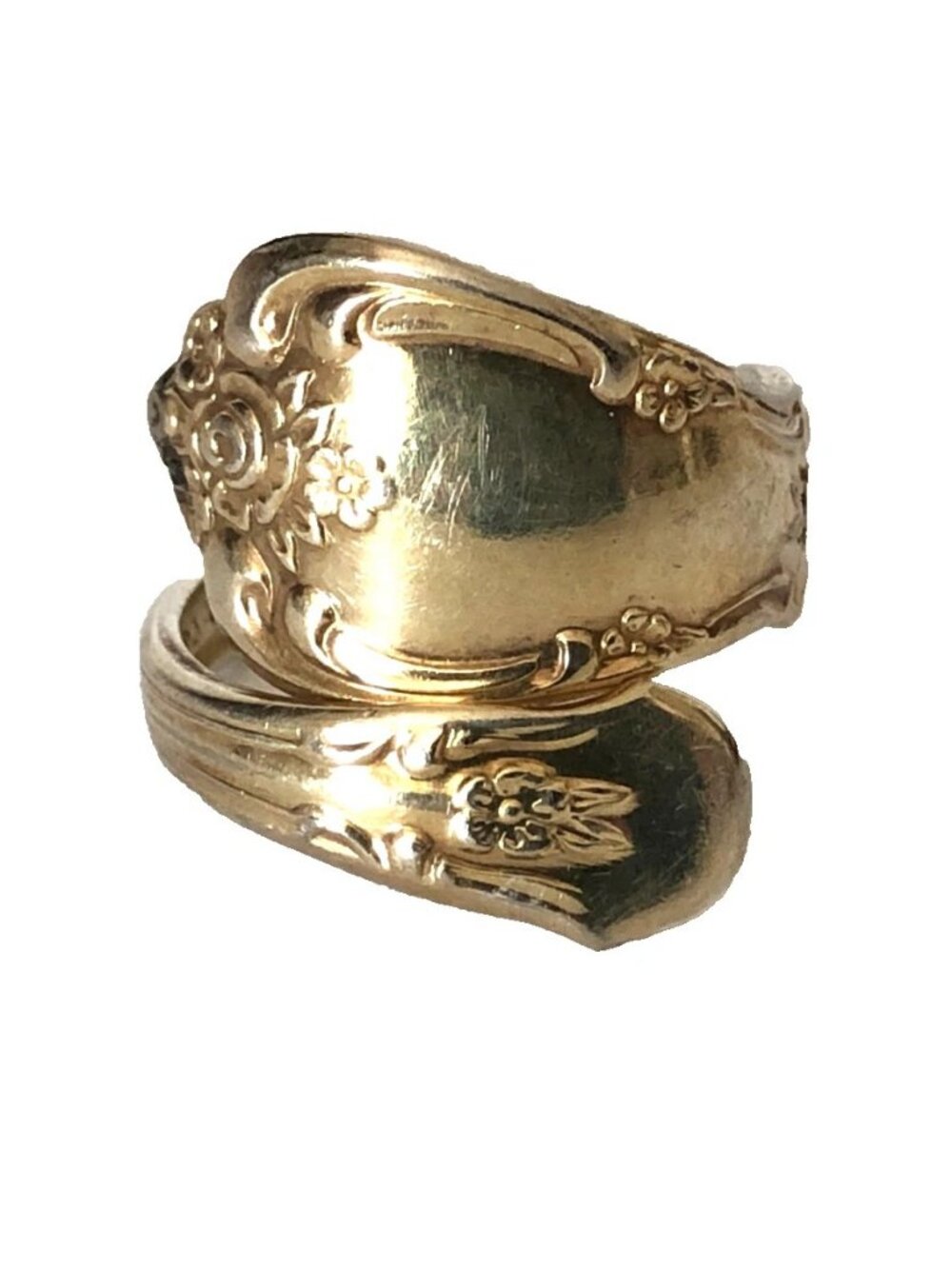Spoon Wrap Ring WM. A. Rogers Oneida Ltd Silver Plated Sz 6 Pre-Owned Adjustable